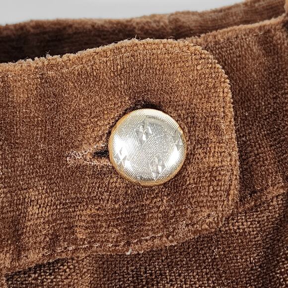 Gianni Versace Velvet Pants High Waist Cinnamon Brown Gold Tuxedo Stripes Vtg 8 - Picture 3 of 12